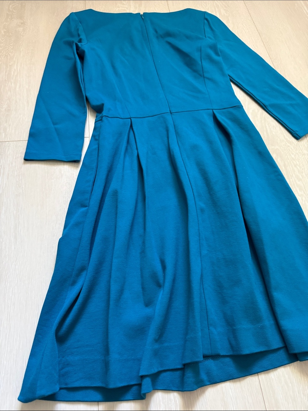 Banana Republic Teal 3/4-Sleeve Fit-and-Flare Midi Dress - Picture 10 of 11